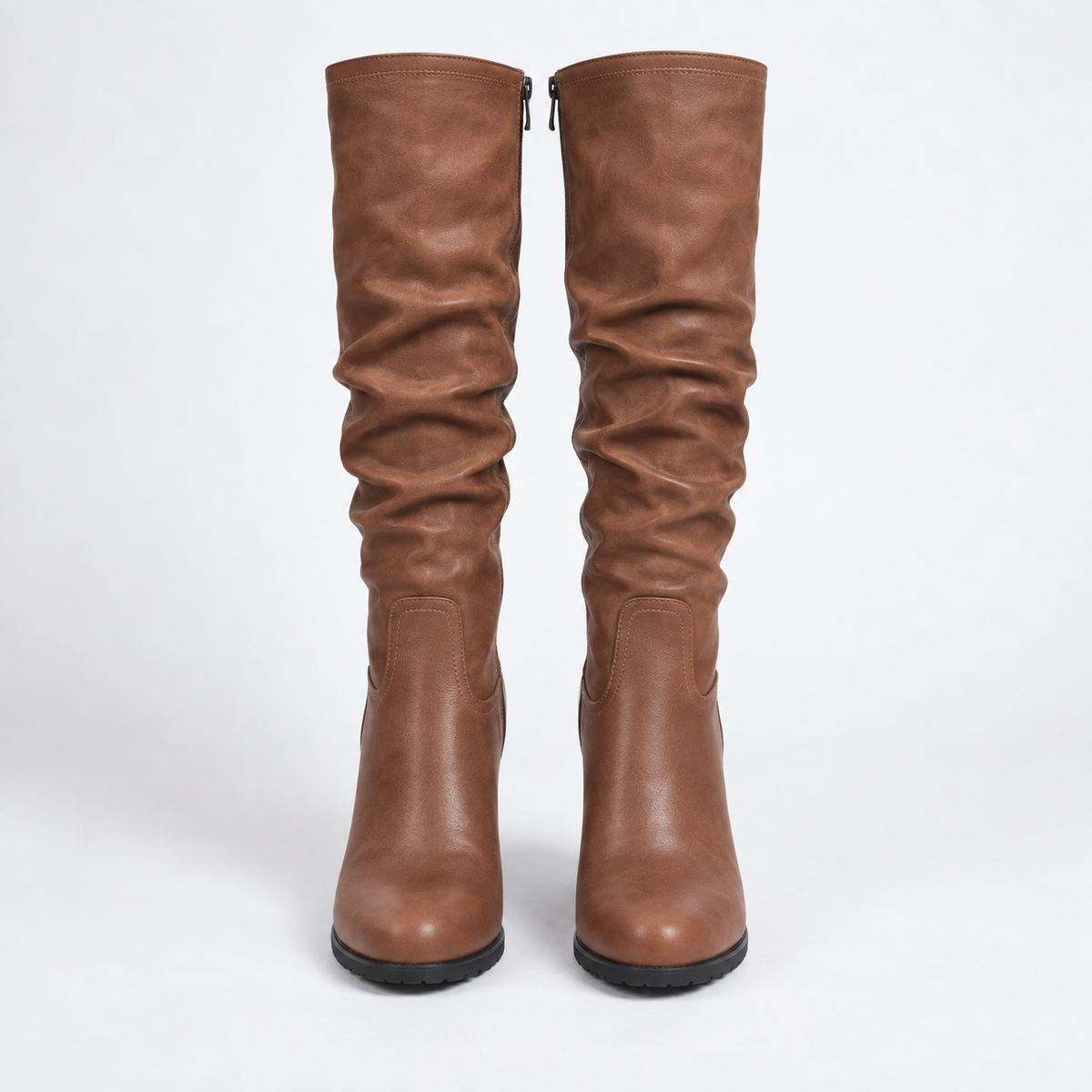 Women's Leather Block Heel Boots