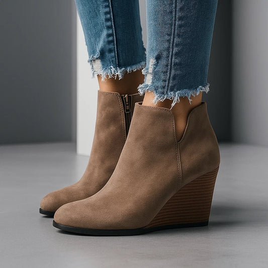 Women's Suede Wedge Ankle Boots