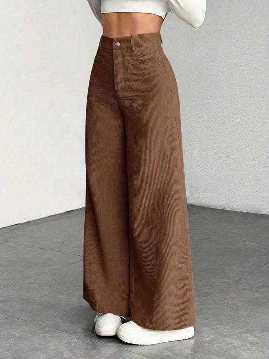 Women's Wide Leg Corduroy Trousers