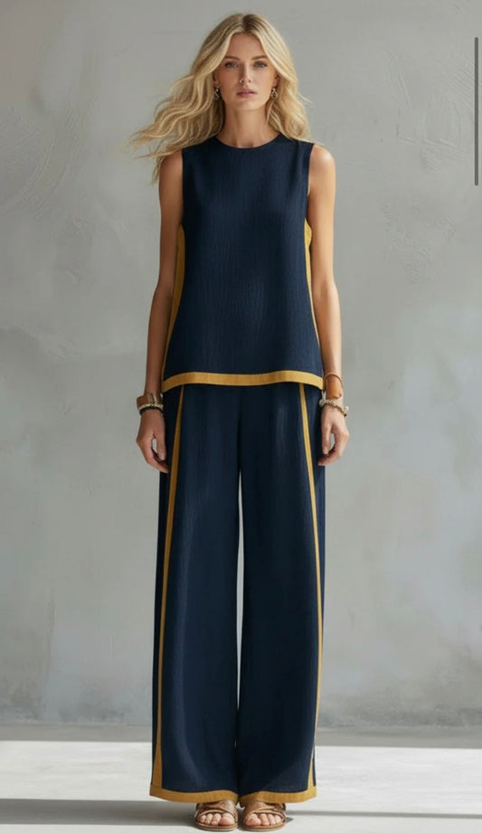 Women's Linen Sleeveless Trouser Set