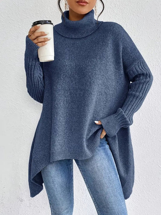 Women's Oversized Turtleneck Knit Sweater