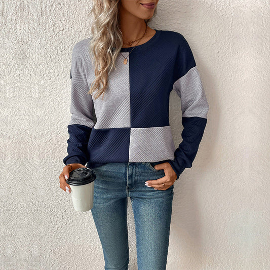 Women's Check Colour Block Sweatshirt