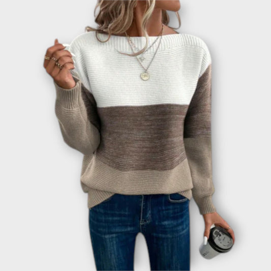 Women's Colour Block Striped Sweater