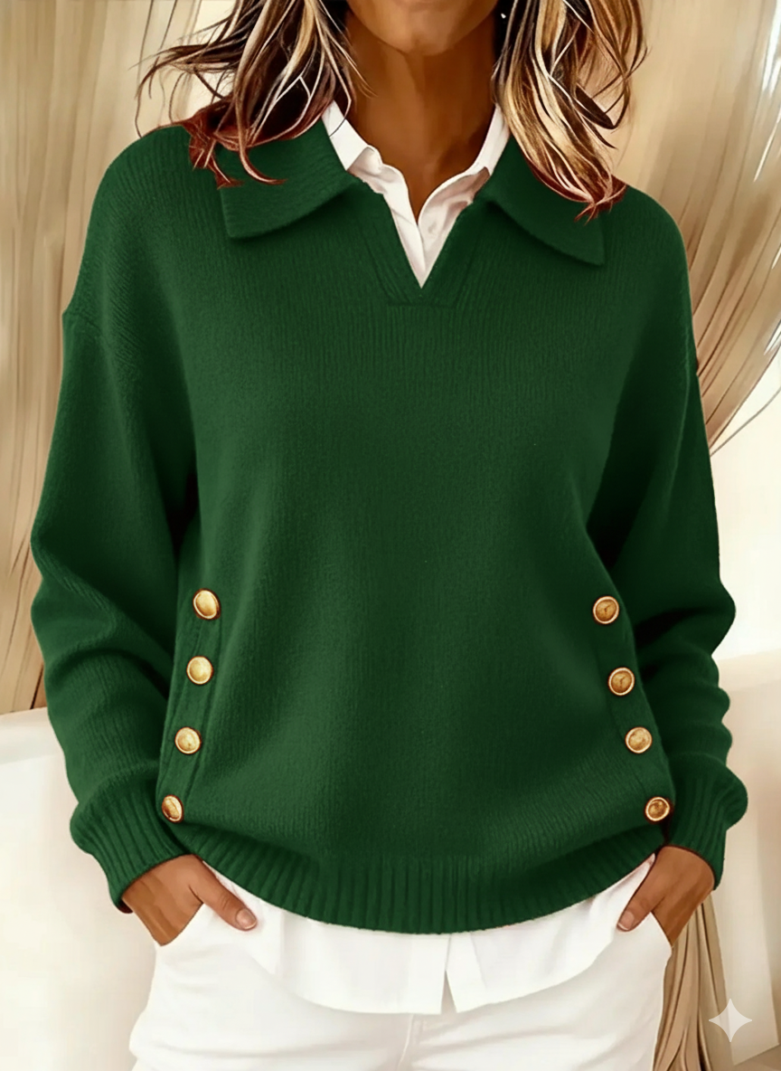 Women's Polo Collar Knit Sweater
