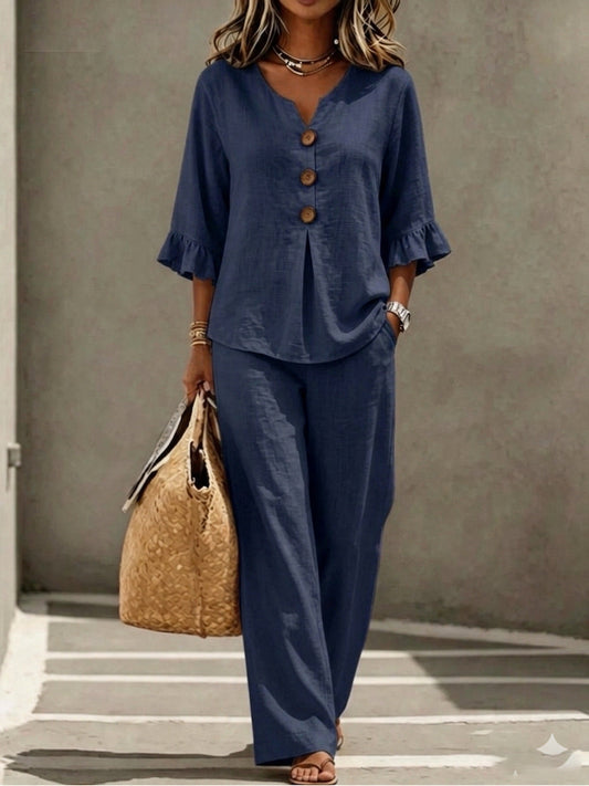 Women's Relaxed Linen Trouser Set