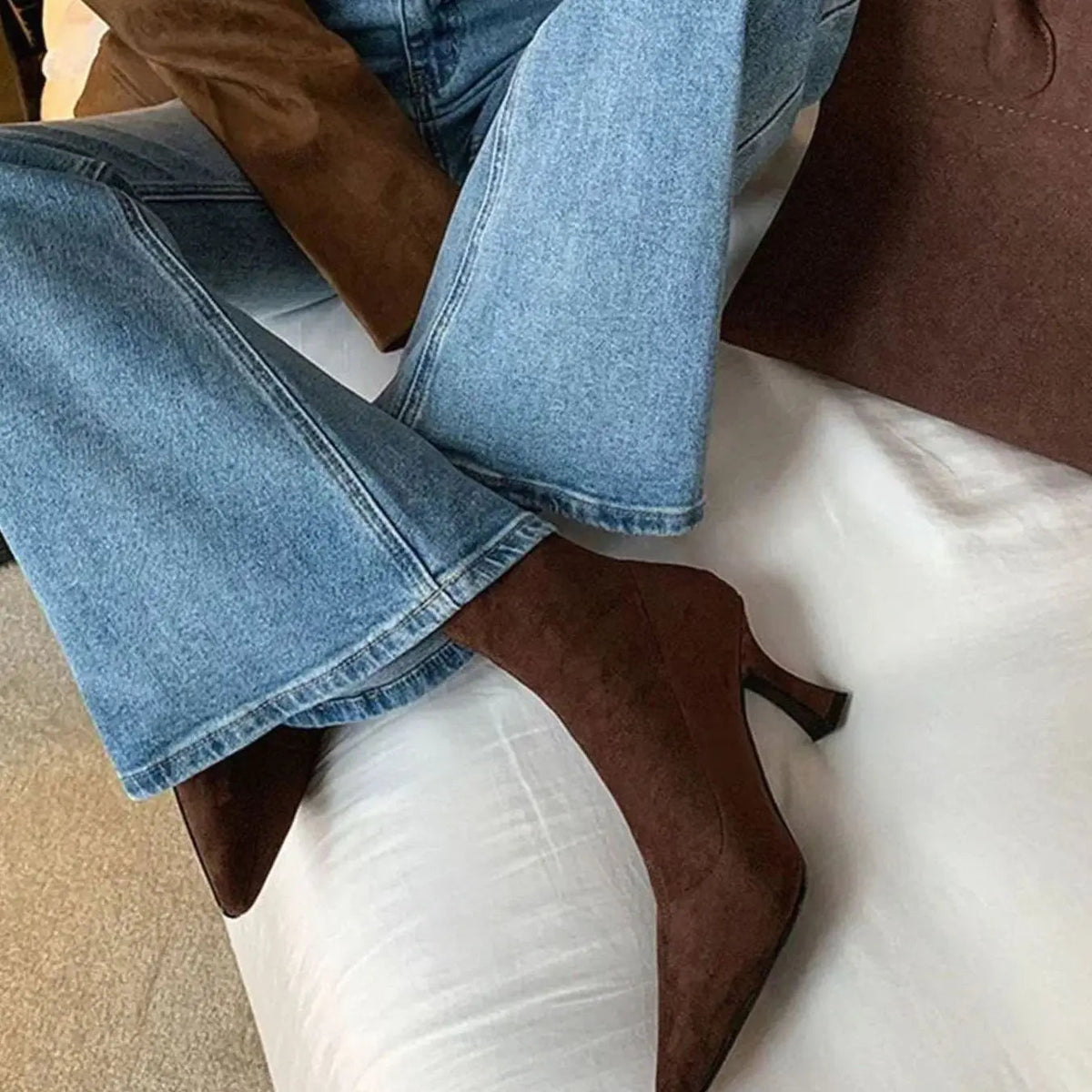 Women's Suede Kitten Heel Boots