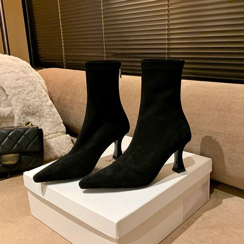 Women's Suede Stiletto Ankle Boots