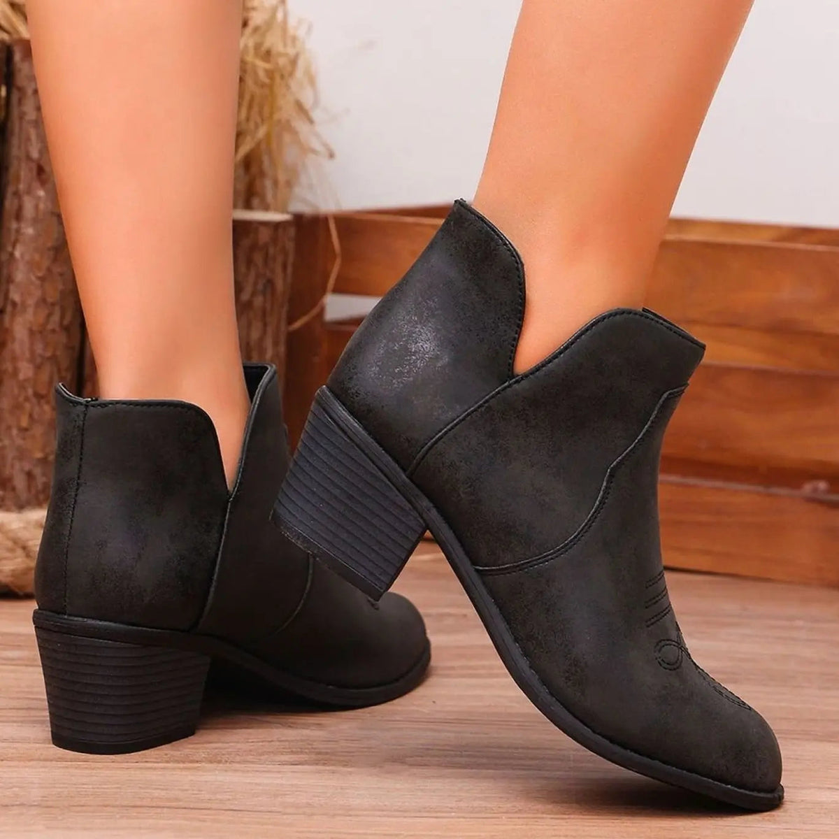 Women's Western Stitch Ankle Boots