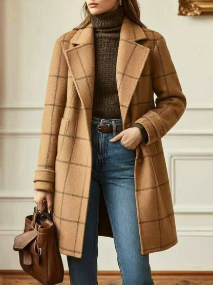 Women's Classic Check Wool Coat