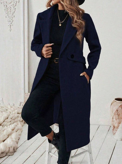 Women's Belted Long Wool Coat