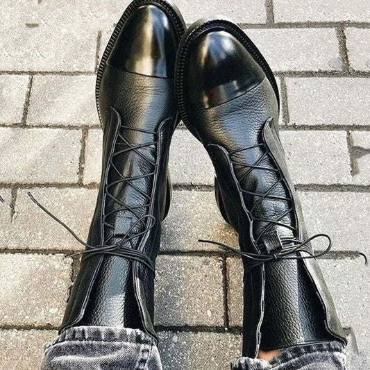 Women's Cap Toe Leather Boots