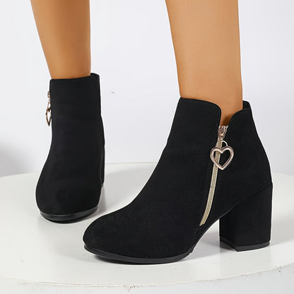 Women's Suede Block Heel Boots