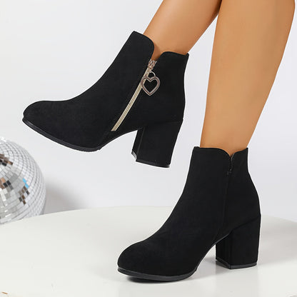 Women's Suede Block Heel Boots