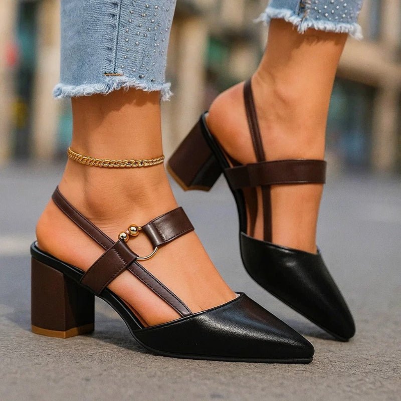 Women's Pointed Slingback Block Heels