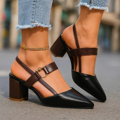 Women's Pointed Slingback Block Heels