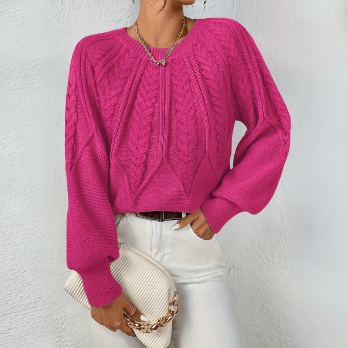 Women's Cable Knit Puff Sweater