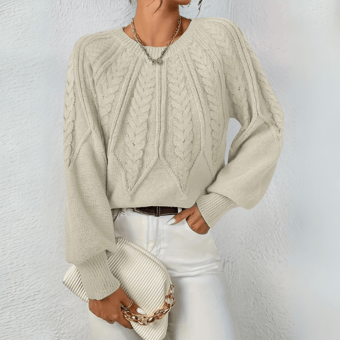 Women's Cable Knit Puff Sweater