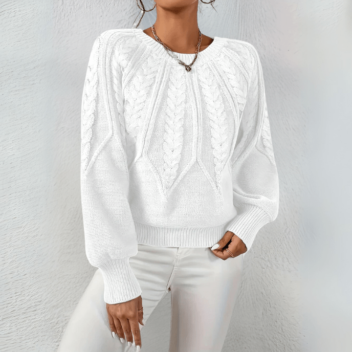 Women's Cable Knit Puff Sweater
