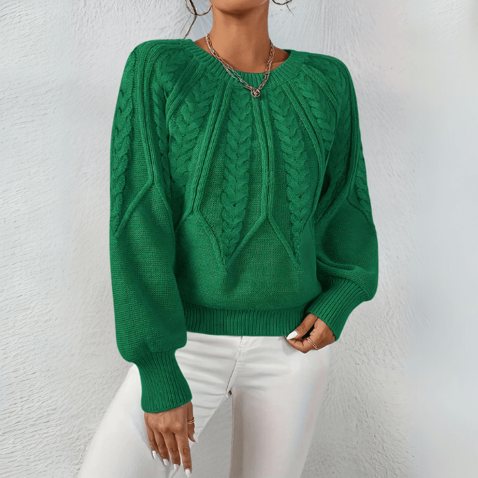 Women's Cable Knit Puff Sweater