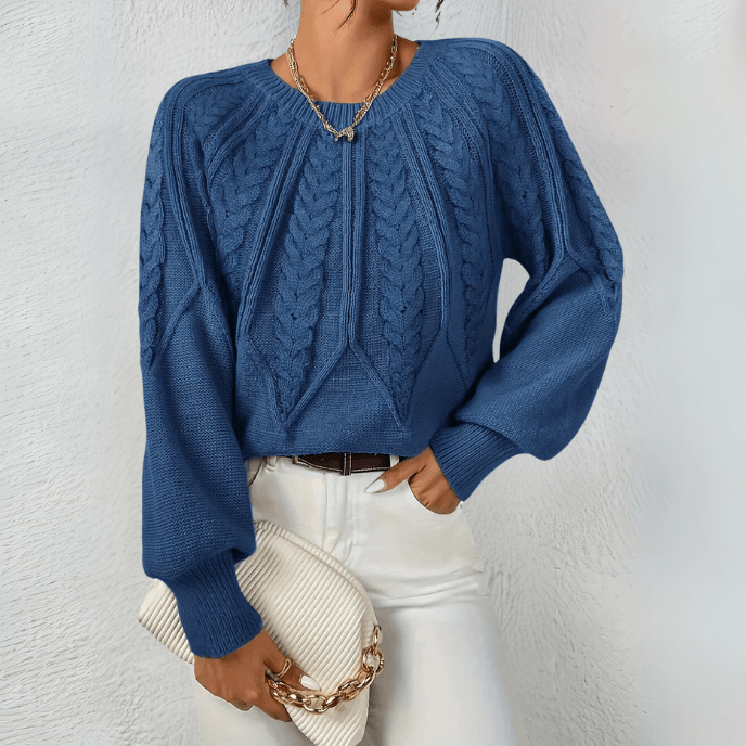 Women's Cable Knit Puff Sweater