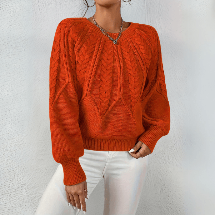 Women's Cable Knit Puff Sweater