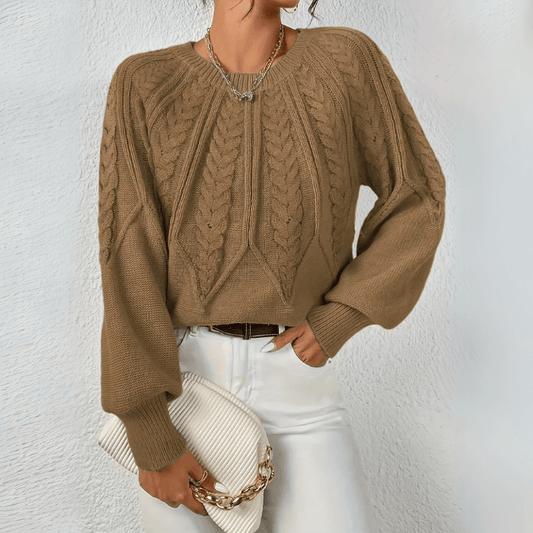 Women's Cable Knit Puff Sweater