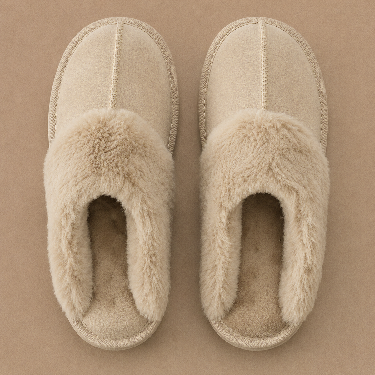 Women's Suede Fur Lined Mules