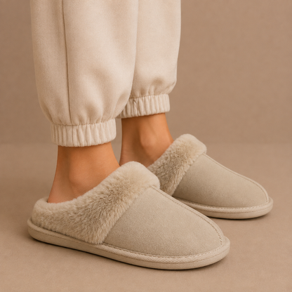 Women's Suede Fur Lined Mules