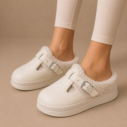 Women's Fleece Buckle Comfort Slippers