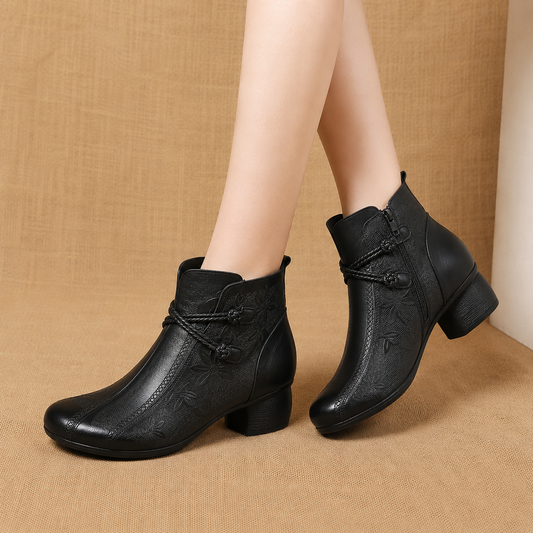 Women's Leather Heel Boots