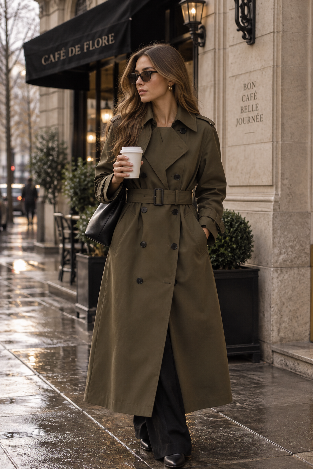 Women's Belted Double Breasted Trench