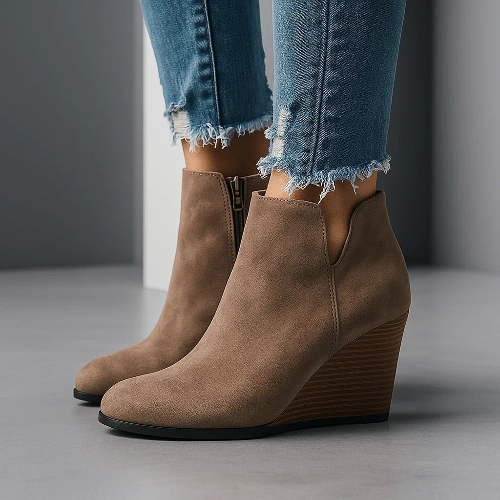 Women's Suede Wedge Ankle Boots
