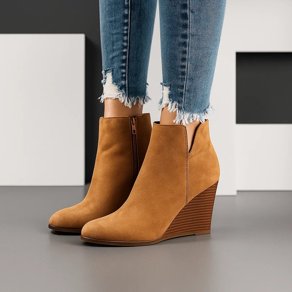 Women's Suede Wedge Ankle Boots