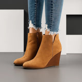 Women's Suede Wedge Ankle Boots