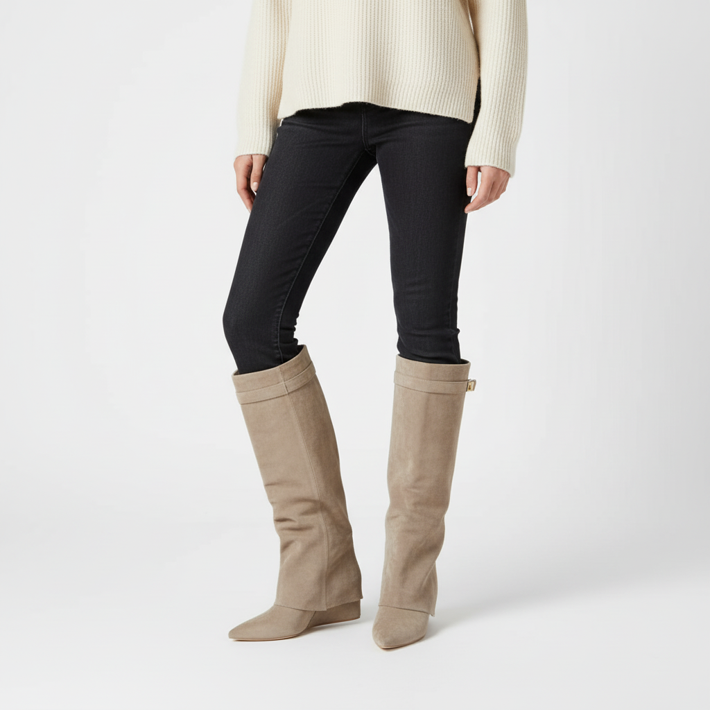 Women's Suede Heel Boots