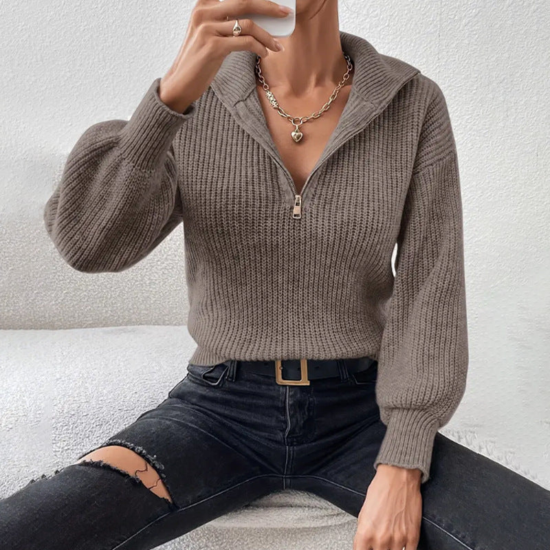 Women's Chunky Half Zip Sweater