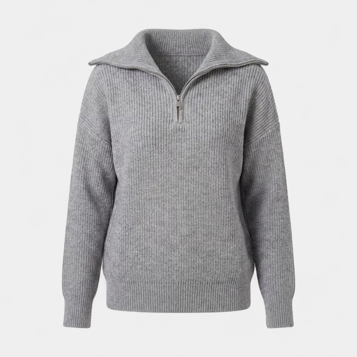 Women's Chunky Ribbed Zip Sweater