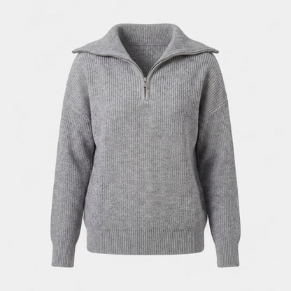 Women's Chunky Ribbed Zip Sweater