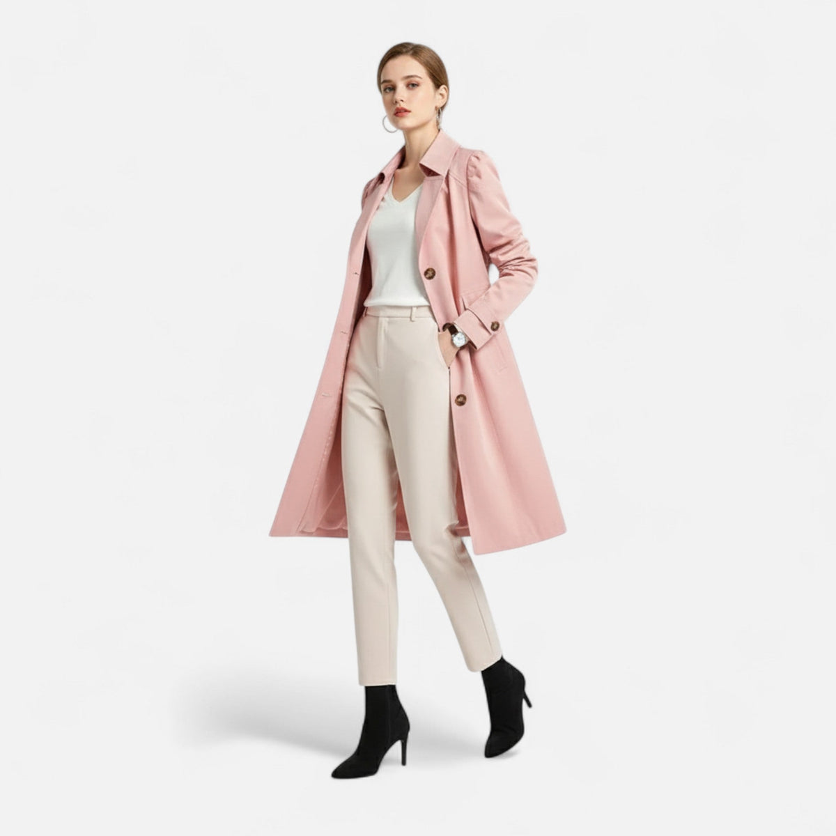 Women's Classic Lapel Trench Coat