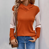 Women's Colour Block V-Neck Hoodie