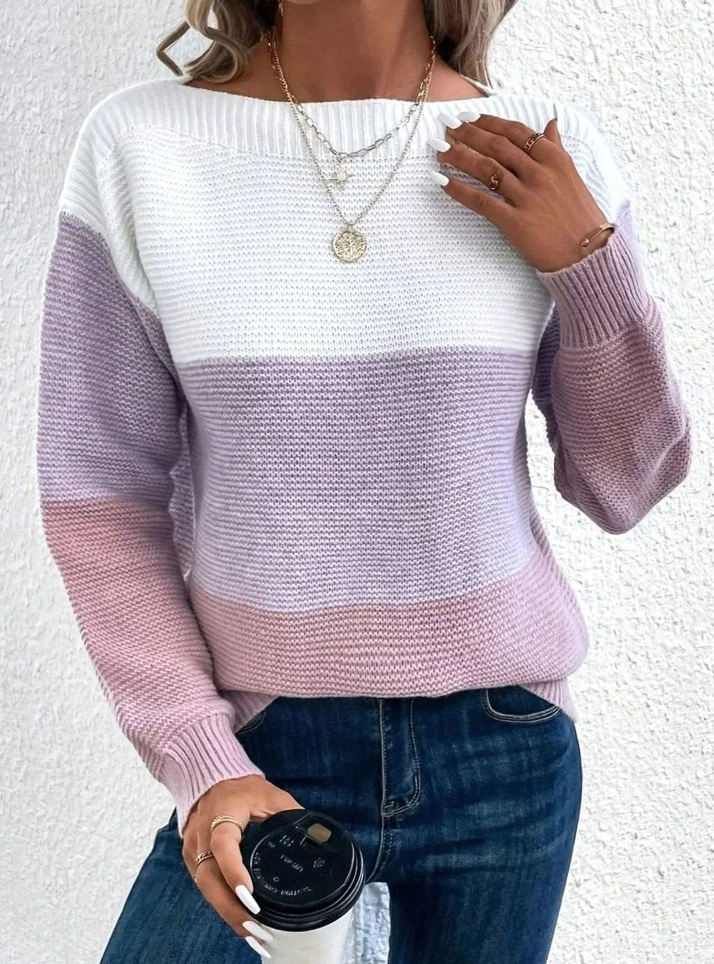 Women's Colour Block Boat Sweater