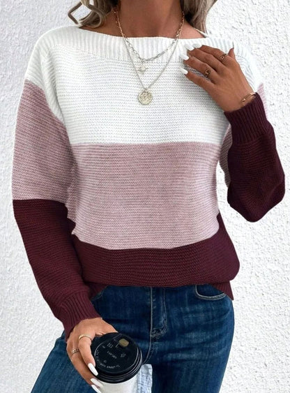 Women's Colour Block Boat Sweater