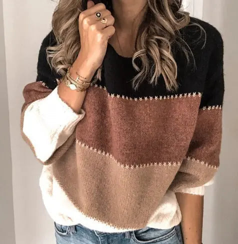 Women's Colour Block Knit Sweater