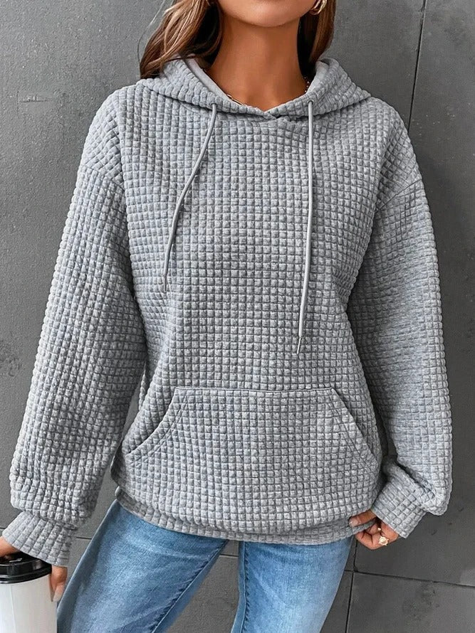 Women's Oversized Waffle Knit Hoodie