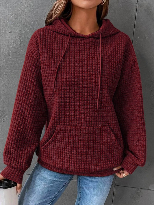 Women's Oversized Waffle Knit Hoodie