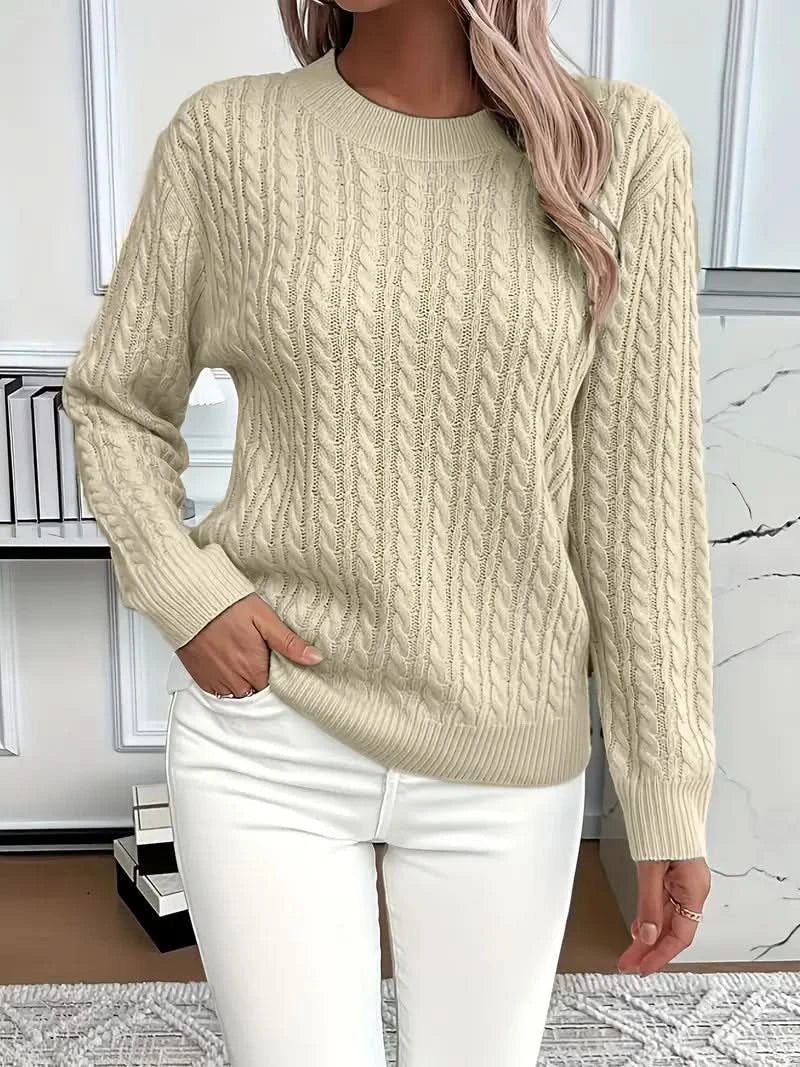 Women's Cable Knit Crew Sweater