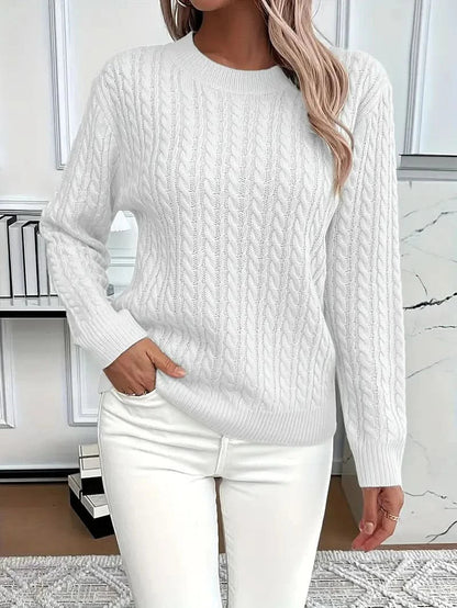 Women's Cable Knit Crew Sweater