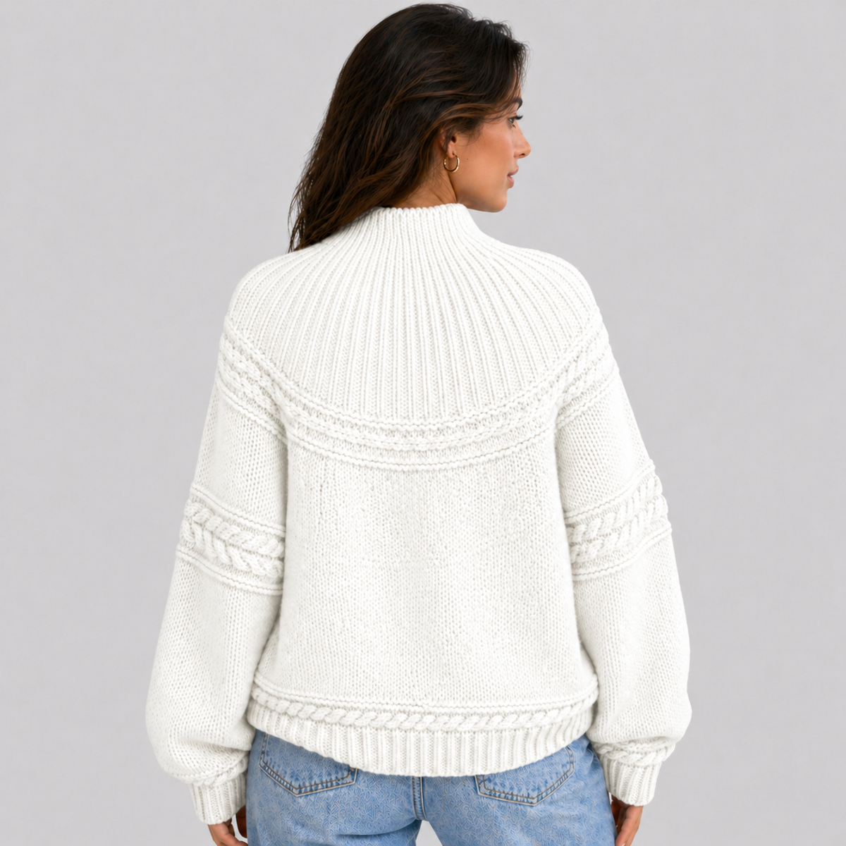 Women's Textured Cable Knit Sweater