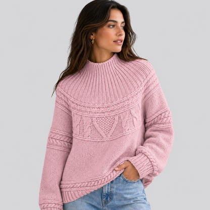 Women's Textured Cable Knit Sweater