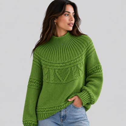Women's Textured Cable Knit Sweater